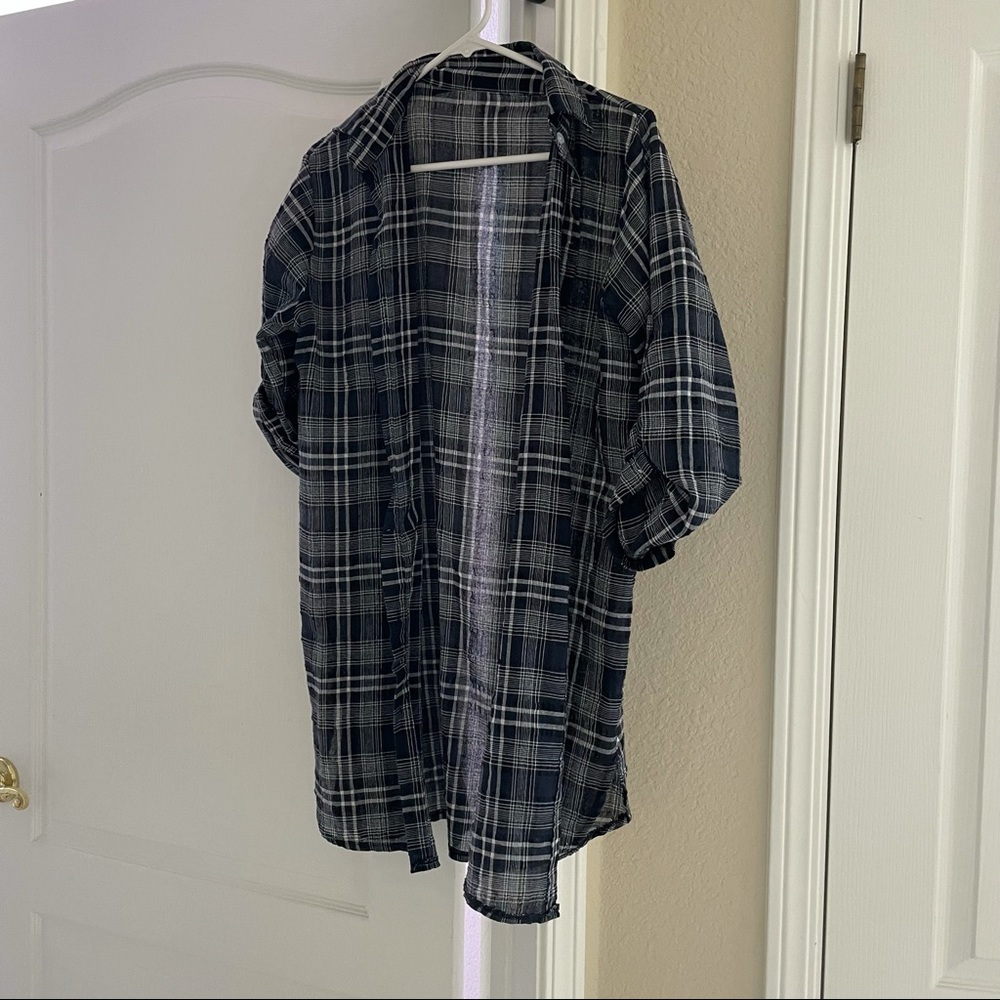 sheer blue and white flannel